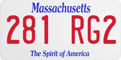 MA license plate 281RG2
