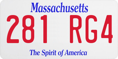 MA license plate 281RG4