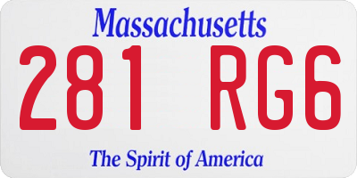 MA license plate 281RG6