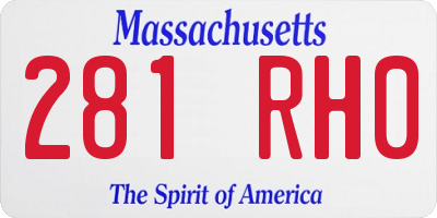 MA license plate 281RH0