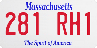 MA license plate 281RH1