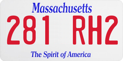MA license plate 281RH2