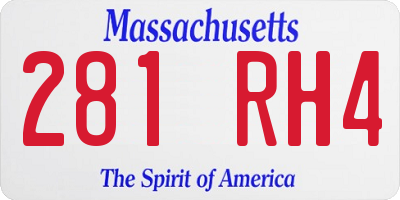 MA license plate 281RH4