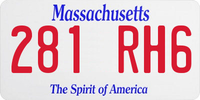 MA license plate 281RH6
