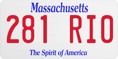 MA license plate 281RI0