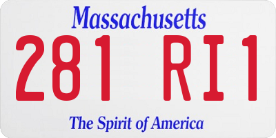 MA license plate 281RI1
