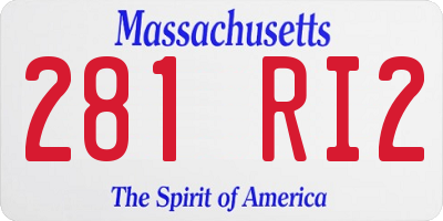 MA license plate 281RI2