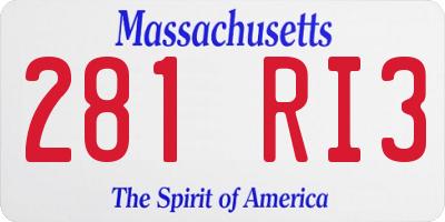 MA license plate 281RI3