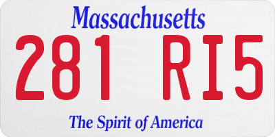 MA license plate 281RI5