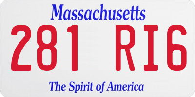 MA license plate 281RI6