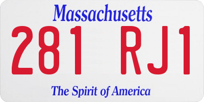 MA license plate 281RJ1