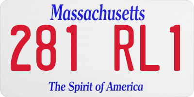 MA license plate 281RL1