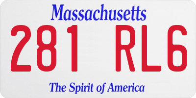 MA license plate 281RL6