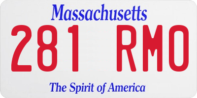MA license plate 281RM0