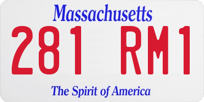 MA license plate 281RM1