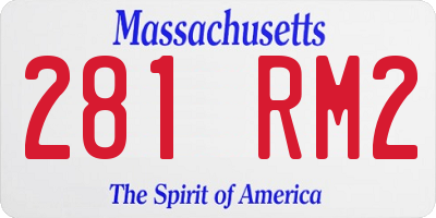 MA license plate 281RM2