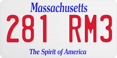MA license plate 281RM3