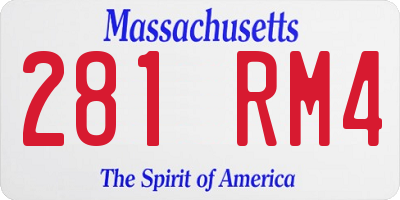 MA license plate 281RM4