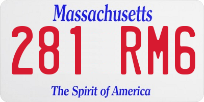 MA license plate 281RM6