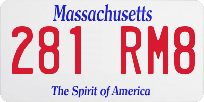 MA license plate 281RM8