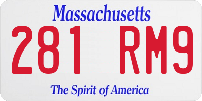 MA license plate 281RM9