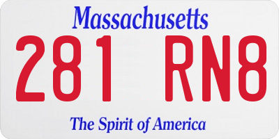 MA license plate 281RN8