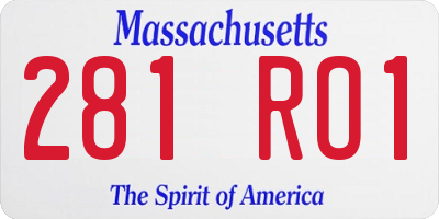 MA license plate 281RO1