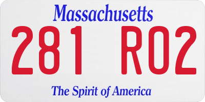 MA license plate 281RO2