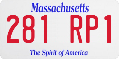 MA license plate 281RP1