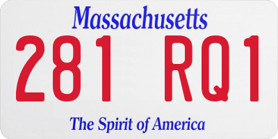 MA license plate 281RQ1