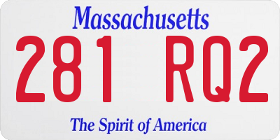 MA license plate 281RQ2