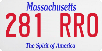 MA license plate 281RR0