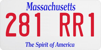 MA license plate 281RR1