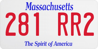 MA license plate 281RR2