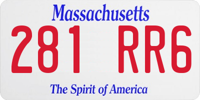 MA license plate 281RR6
