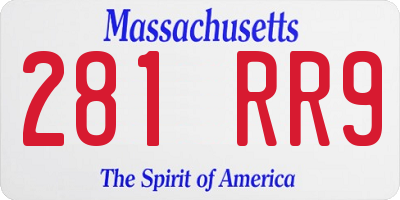MA license plate 281RR9
