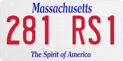 MA license plate 281RS1