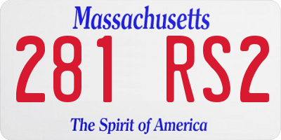 MA license plate 281RS2