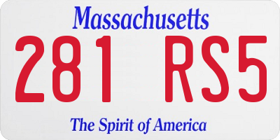 MA license plate 281RS5