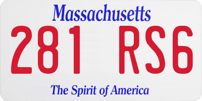 MA license plate 281RS6