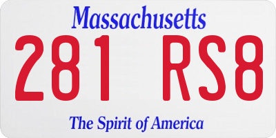 MA license plate 281RS8