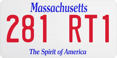 MA license plate 281RT1