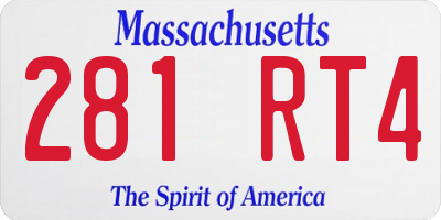 MA license plate 281RT4