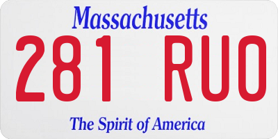 MA license plate 281RU0