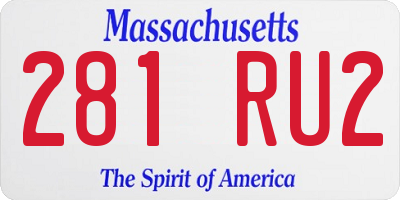 MA license plate 281RU2