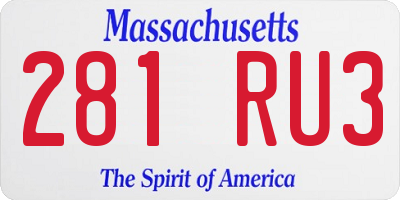 MA license plate 281RU3