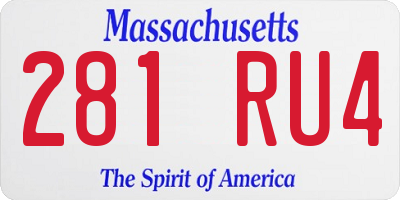 MA license plate 281RU4