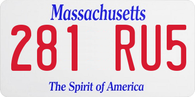 MA license plate 281RU5