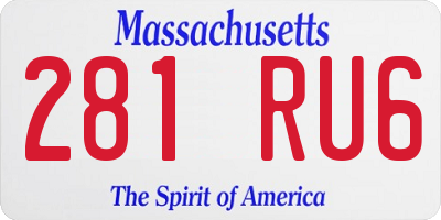 MA license plate 281RU6