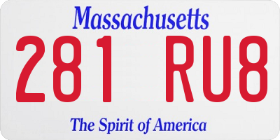 MA license plate 281RU8